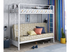 Двухъярусная кровать с диваном Мадлен белая-пифагор в Пыть-Яхе - pyt-yah.magazinmebel.ru | фото