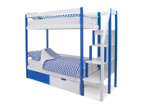 Двухъярусная кровать Svogen с ящиками сине-белый в Пыть-Яхе - pyt-yah.magazinmebel.ru | фото