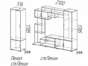 Гостиная Пекин с пеналом Венге-Лоредо в Пыть-Яхе - pyt-yah.magazinmebel.ru | фото - изображение 3