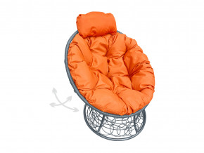 Кресло Папасан мини пружинка с ротангом оранжевая подушка в Пыть-Яхе - pyt-yah.magazinmebel.ru | фото