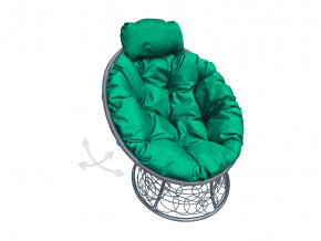 Кресло Папасан мини пружинка с ротангом зелёная подушка в Пыть-Яхе - pyt-yah.magazinmebel.ru | фото