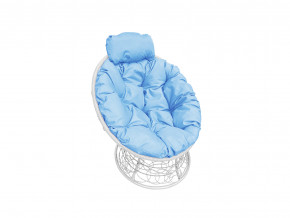 Кресло Папасан мини с ротангом голубая подушка в Пыть-Яхе - pyt-yah.magazinmebel.ru | фото