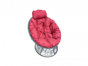 Кресло Папасан мини с ротангом красная подушка в Пыть-Яхе - pyt-yah.magazinmebel.ru | фото