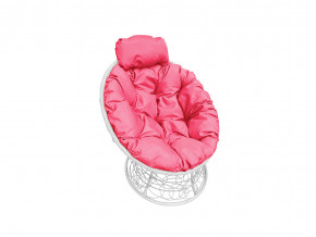 Кресло Папасан мини с ротангом розовая подушка в Пыть-Яхе - pyt-yah.magazinmebel.ru | фото