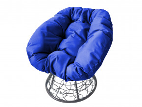Кресло Пончик с ротангом синяя подушка в Пыть-Яхе - pyt-yah.magazinmebel.ru | фото