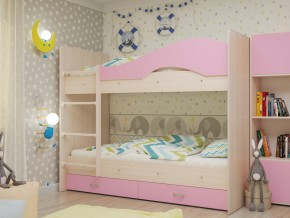 Кровать 2-х ярусная Мая с ящиками на латофлексах розовая в Пыть-Яхе - pyt-yah.magazinmebel.ru | фото - изображение 1