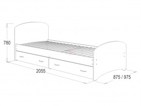Кровать-6 одинарная с 2-мя ящиками 900*2000 млечный дуб в Пыть-Яхе - pyt-yah.magazinmebel.ru | фото - изображение 2