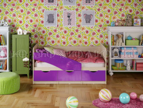 Кровать Бабочки 1600 Фиолетовый металлик в Пыть-Яхе - pyt-yah.magazinmebel.ru | фото