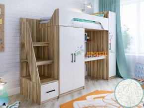 Кровать чердак Тея с пеналом с фасадом для рисования феритейл в Пыть-Яхе - pyt-yah.magazinmebel.ru | фото