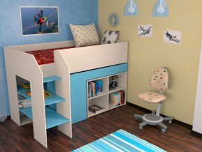 Кровать чердак Теремок 2 Голубой в Пыть-Яхе - pyt-yah.magazinmebel.ru | фото - изображение 1