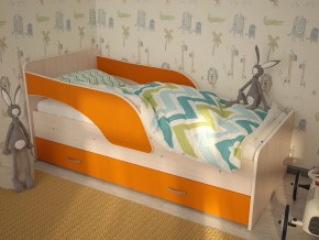 Кровать детская Максимка млечный дуб-оранж в Пыть-Яхе - pyt-yah.magazinmebel.ru | фото