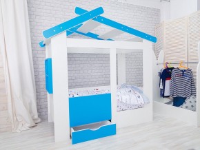 Кровать детская Теремок с ящиком лазурь в Пыть-Яхе - pyt-yah.magazinmebel.ru | фото