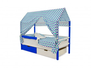 Кровать-домик Svogen с ящиками и бортиком сине-белый в Пыть-Яхе - pyt-yah.magazinmebel.ru | фото - изображение 5