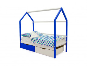 Кровать-домик Svogen с ящиками сине-белый в Пыть-Яхе - pyt-yah.magazinmebel.ru | фото