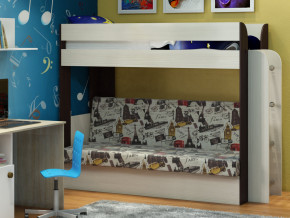 Кровать двухъярусная Карамель 75 венге ткань биг бен в Пыть-Яхе - pyt-yah.magazinmebel.ru | фото