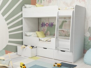 Кровать двухъярусная Малыш двойняшка белый в Пыть-Яхе - pyt-yah.magazinmebel.ru | фото - изображение 1