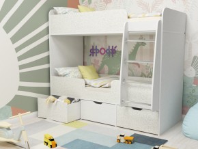 Кровать двухъярусная Малыш двойняшка белый феритейл в Пыть-Яхе - pyt-yah.magazinmebel.ru | фото