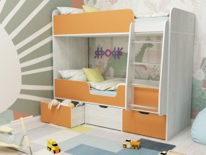 Кровать двухъярусная Малыш двойняшка винтерберг-оранжевый в Пыть-Яхе - pyt-yah.magazinmebel.ru | фото