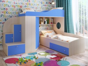 Кровать Кадет 2 Дуб молочный-голубой в Пыть-Яхе - pyt-yah.magazinmebel.ru | фото