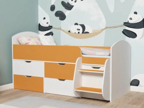 Кровать Малыш-7 белое дерево-оранжевый в Пыть-Яхе - pyt-yah.magazinmebel.ru | фото