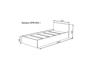 Кровать Мори КРМ 900.1 графит в Пыть-Яхе - pyt-yah.magazinmebel.ru | фото - изображение 2