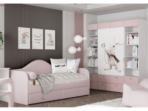 Кровать с мягкой обивкой Алиса ПМ-332.18 велюр розовый в Пыть-Яхе - pyt-yah.magazinmebel.ru | фото - изображение 3