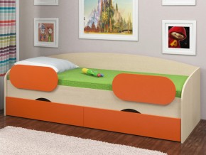 Кровать Соня 2 дуб молочный-оранжевый в Пыть-Яхе - pyt-yah.magazinmebel.ru | фото - изображение 2
