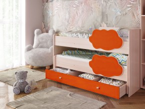 Кровать Соник с ящиком млечный дуб-оранж в Пыть-Яхе - pyt-yah.magazinmebel.ru | фото - изображение 1