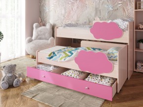 Кровать Соник с ящиком млечный дуб-розовый в Пыть-Яхе - pyt-yah.magazinmebel.ru | фото