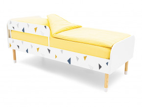 Кровать Stumpa Классика с бортиком рисунок Треугольники желтый, синий в Пыть-Яхе - pyt-yah.magazinmebel.ru | фото