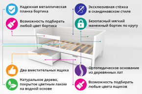 Кровать-тахта Svogen мягкая с ящиками и бортиком с фото белый/барашки в Пыть-Яхе - pyt-yah.magazinmebel.ru | фото - изображение 2