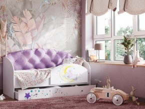 Кровать Звездочка с бортиком Белый-фиолетовый в Пыть-Яхе - pyt-yah.magazinmebel.ru | фото