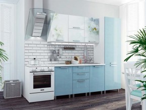 Кухня 2100 Бьянка голубые блестки в Пыть-Яхе - pyt-yah.magazinmebel.ru | фото