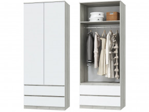 Шкаф для одежды 2х дверный с ящиками Лори дуб серый, белый в Пыть-Яхе - pyt-yah.magazinmebel.ru | фото