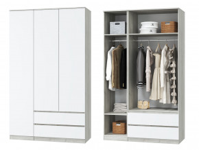 Шкаф для одежды трехдверный Лори дуб серый, белый в Пыть-Яхе - pyt-yah.magazinmebel.ru | фото