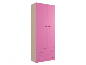 Шкаф ДМ 800 с 2 ящиками дуб млечный-розовый в Пыть-Яхе - pyt-yah.magazinmebel.ru | фото