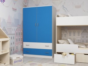 Шкаф двухстворчатый белый-голубой в Пыть-Яхе - pyt-yah.magazinmebel.ru | фото