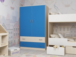 Шкаф двухстворчатый дуб молочный-голубой в Пыть-Яхе - pyt-yah.magazinmebel.ru | фото - изображение 1